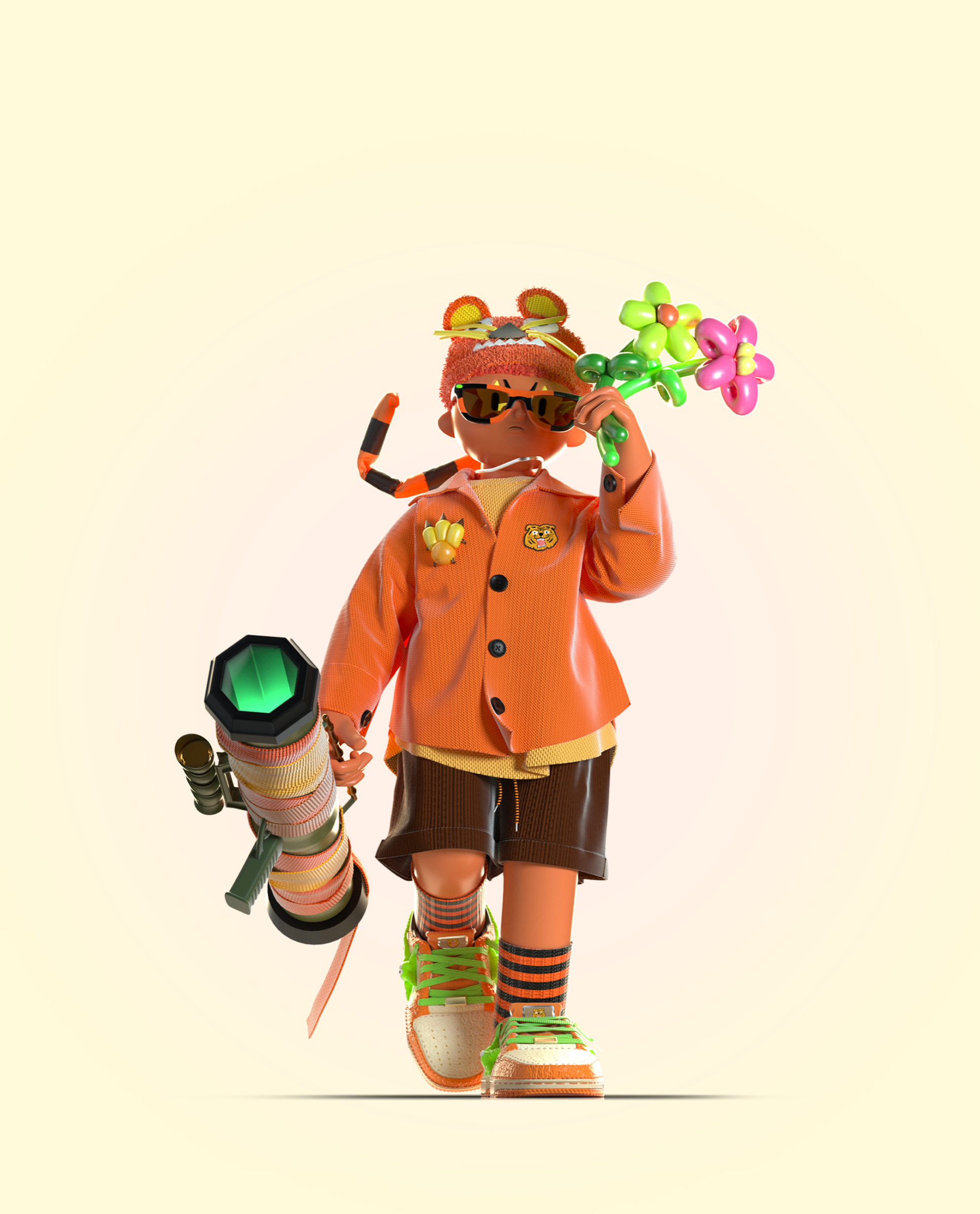 星星勇士角色橙色服装造型